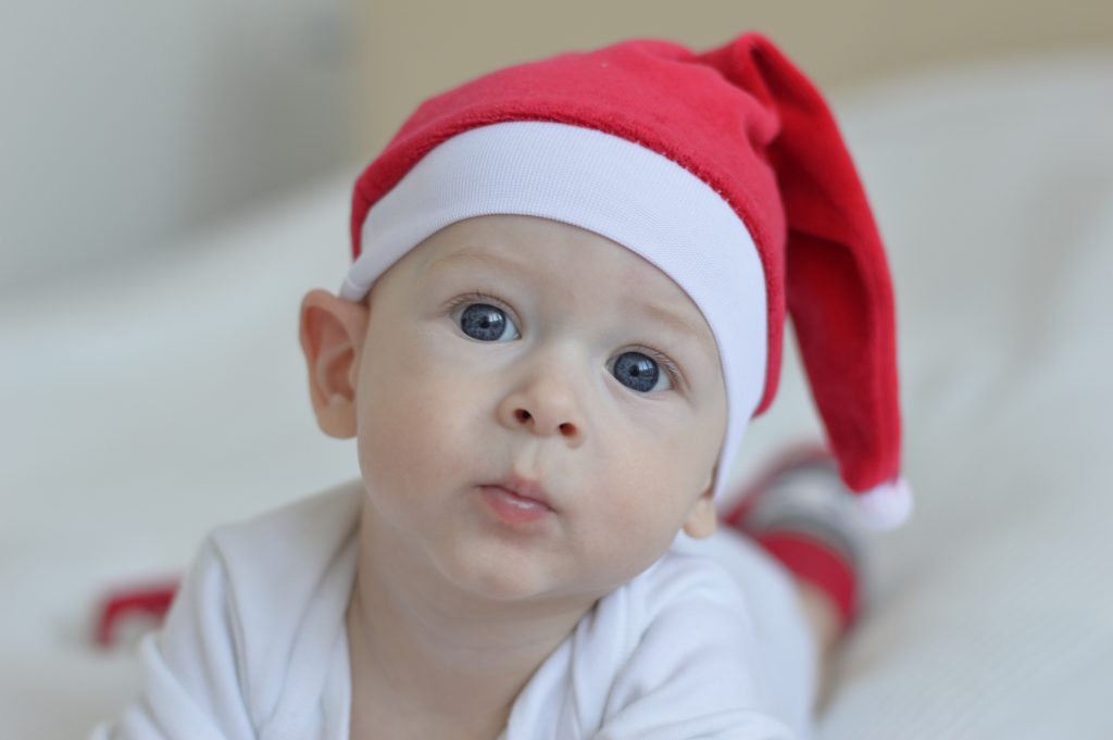 Child in santa hat